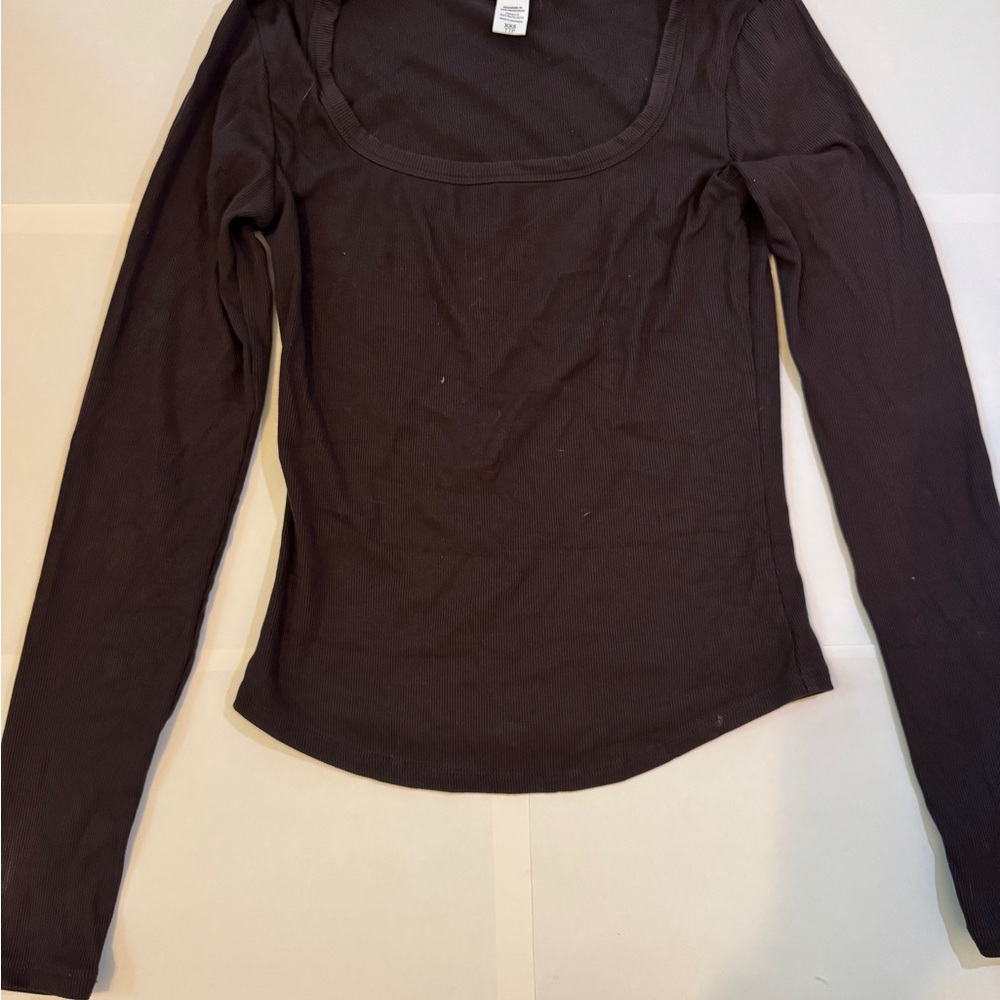 Athleta Brown Fitted Bodysuit Top